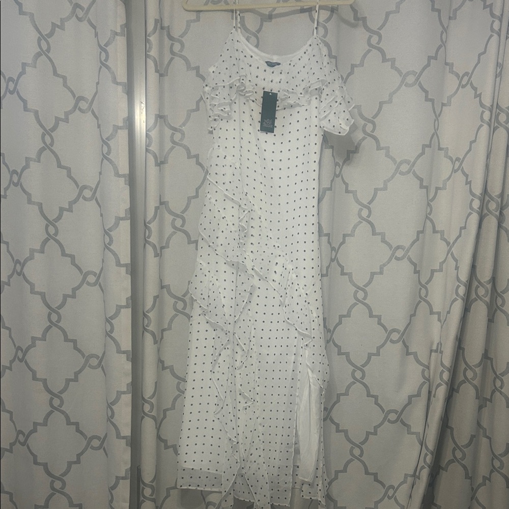 Wild Fable White and Black Polka Dot Maxi Dress